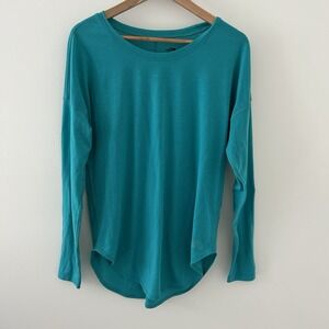 The North‎ Face Women's Longs Sleeve Teal Foundation Layer Top Flash Dry Size M